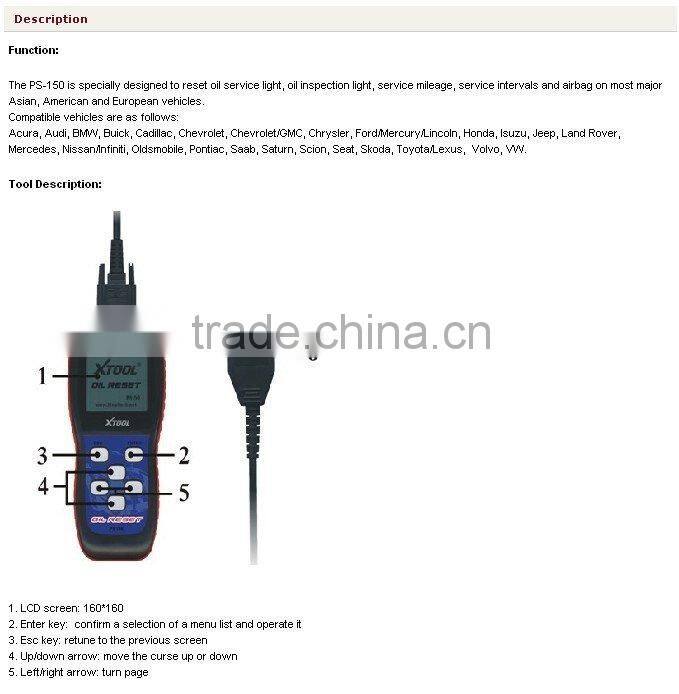 PS150 OIL RESET TOOL & service reset & reset service light