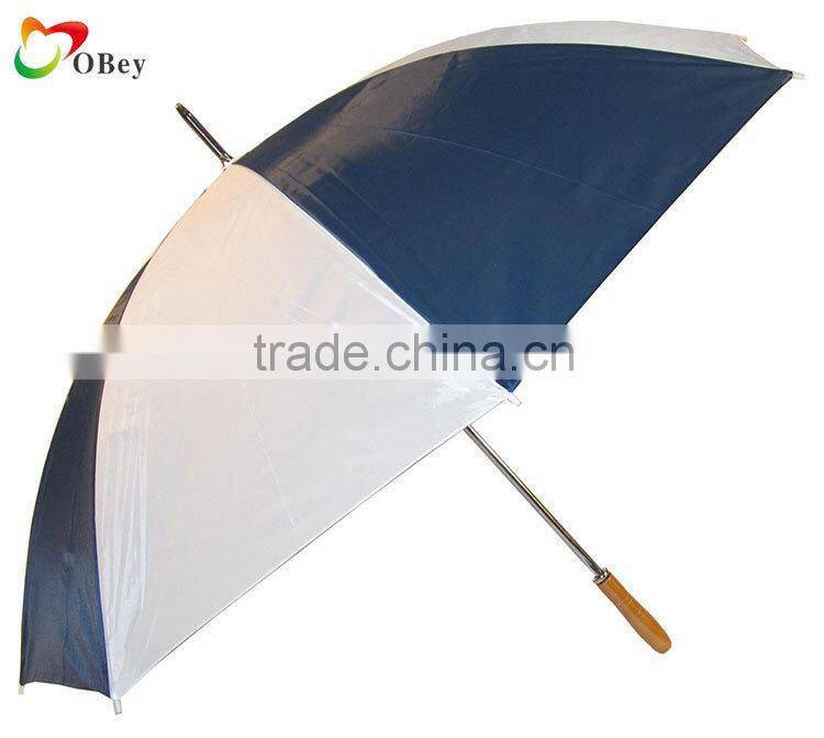 Navy 8 ribs single canopy windproof manual open golf umbrella
