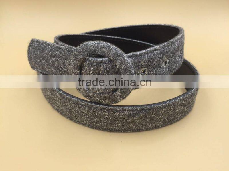Fashion covered button buckle PU belt
