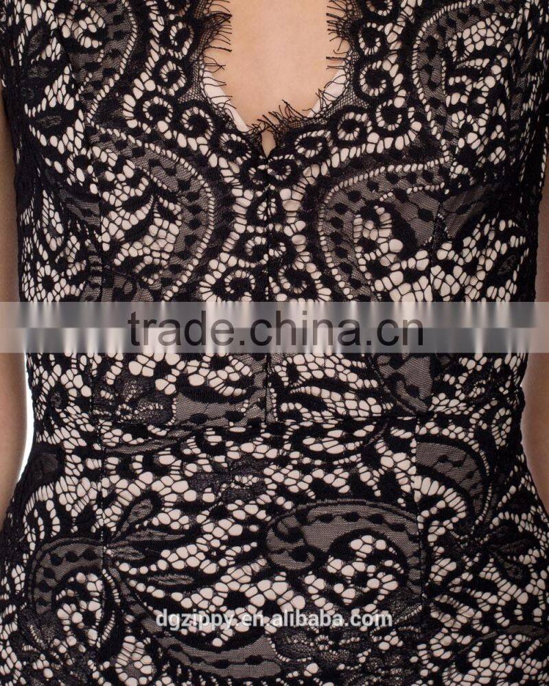 2016 Women lace design all night dance dress/Side split latest night dress/Ladies western style prom dress