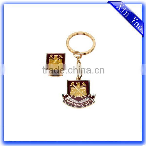 Cheap wholesale metal custom enamel brass key chain