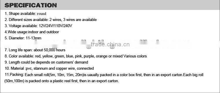 Dimmable green led rope light with controller