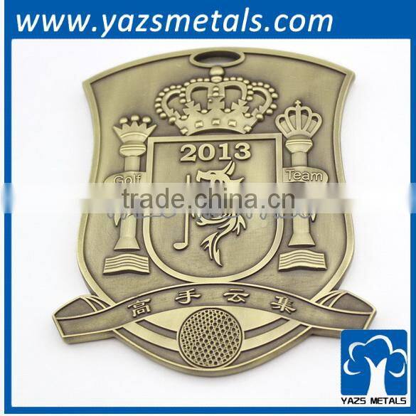 hero award metal plate with words