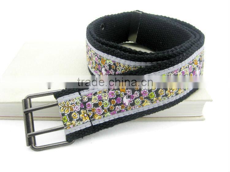 Women's Fashionable Canvas Belt Coved with Fabric for Jeans