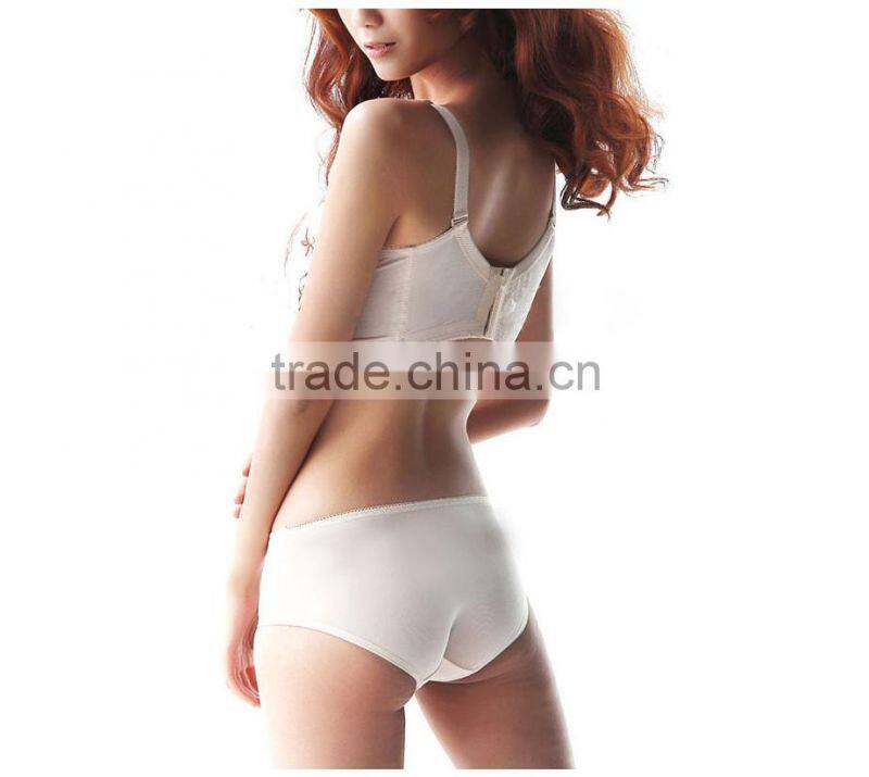 2015 New Style 3-Breasted Push Up Bra Flower Lace Side Sexy Women Underwear Bra Set