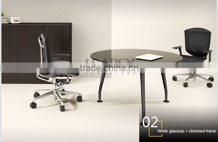 Factory price metal base MDF desktop circular office desk