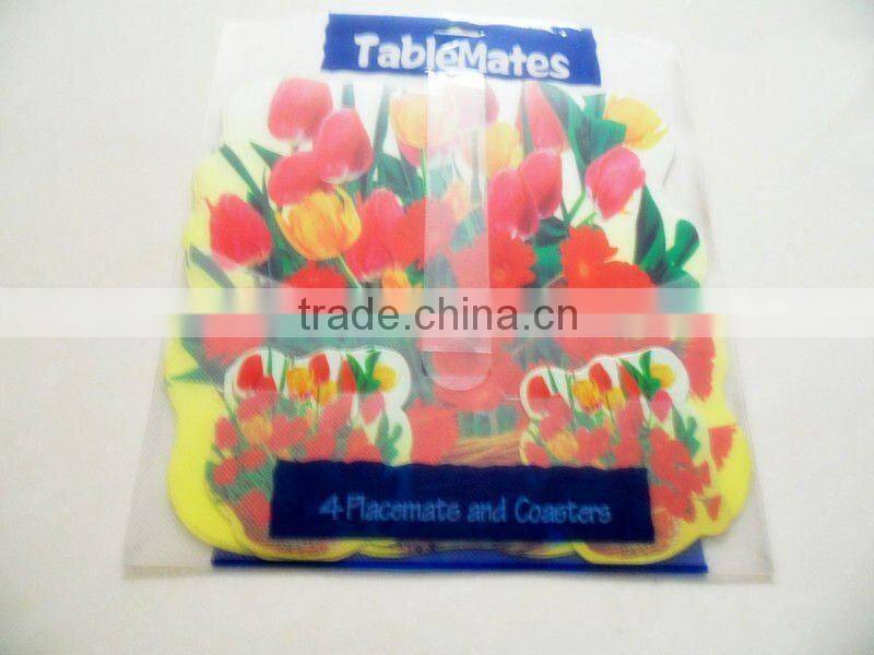 plastic placemat and coaster set