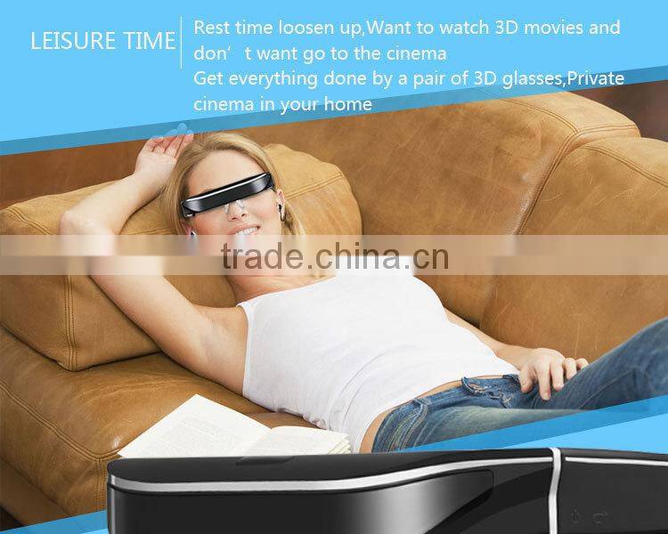 2015 new sale lowest price 3D Smart Video Glass E6-13 with portable 3d mobile theater, mini pc,