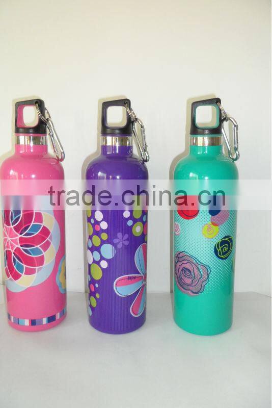 colorful stainless steel vacuum sports water bottle keep hot and cold