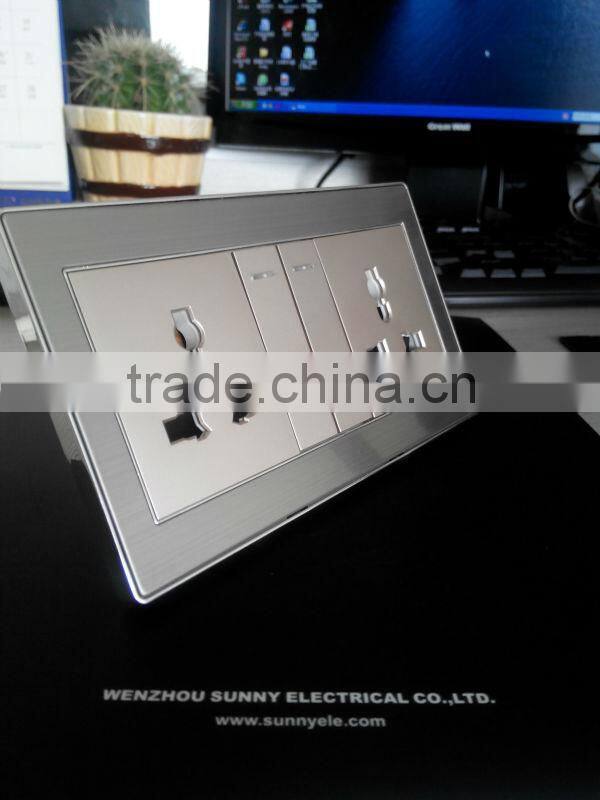 double gang switch & socket, 2gang universal switched socket