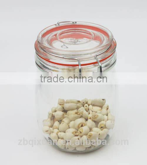 750ml Airght Glass Jar for Canning with Glass Lid &Silicon Ring