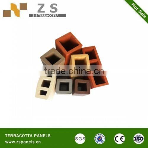 Different shape of terracotta louver with various size and color for facade wall