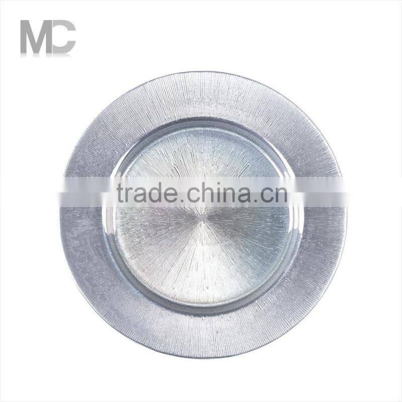 Wholesale Cheap Wedding and Catering Colorful Glass Charger Plates