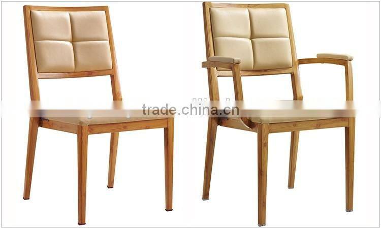 Commercial furniture leather cushion wood dining chair modern restaurant chair