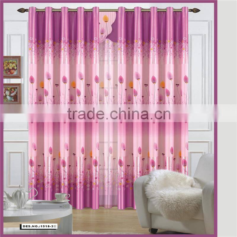 New blackout printed fabric with curtain net from China manufacturer