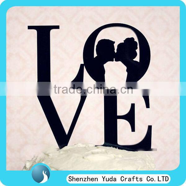L O V E Black Couple Wedding Cake Toppers Acrylic Cake Topper Letters