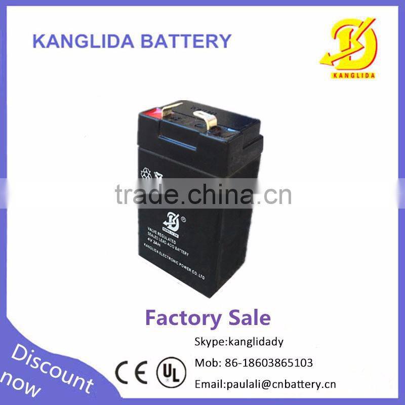 kanglida 4v 2ah small sealed lead acid battery for LED light