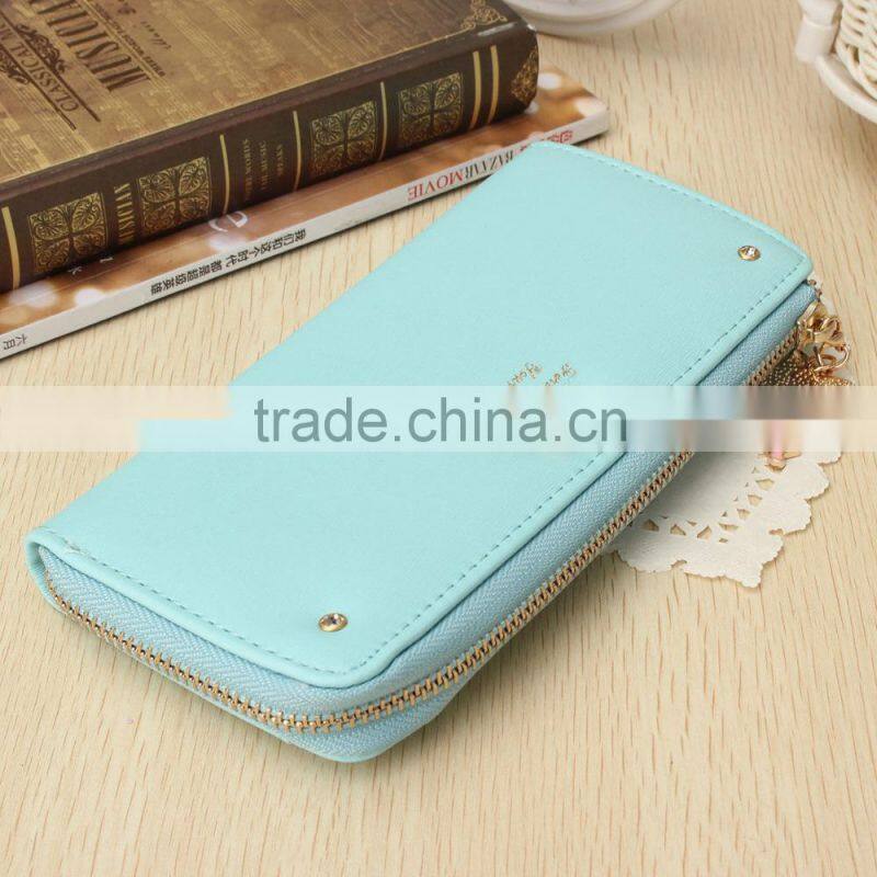 Women Leather Bow Pendant Clutch Long Card Purse Handbag Zip Wallet Bag Holder