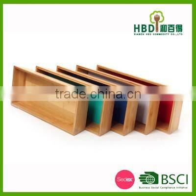 2016 Colorful bamboo organizer tray, multifunction cultery organizer