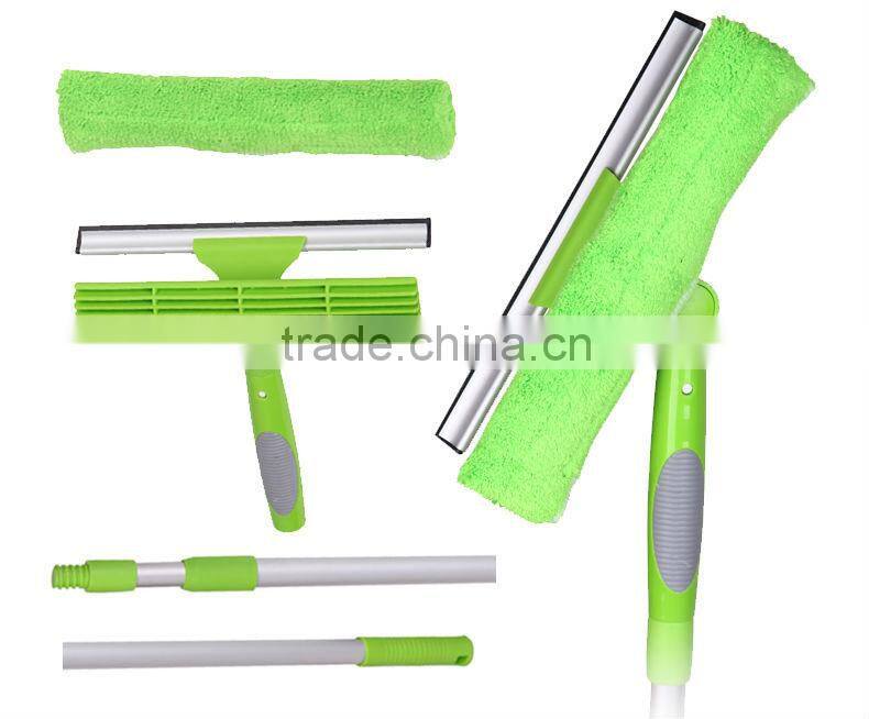 Alibaba China aluminum telescopic handle window wiper microfiber cleaning window squeegee