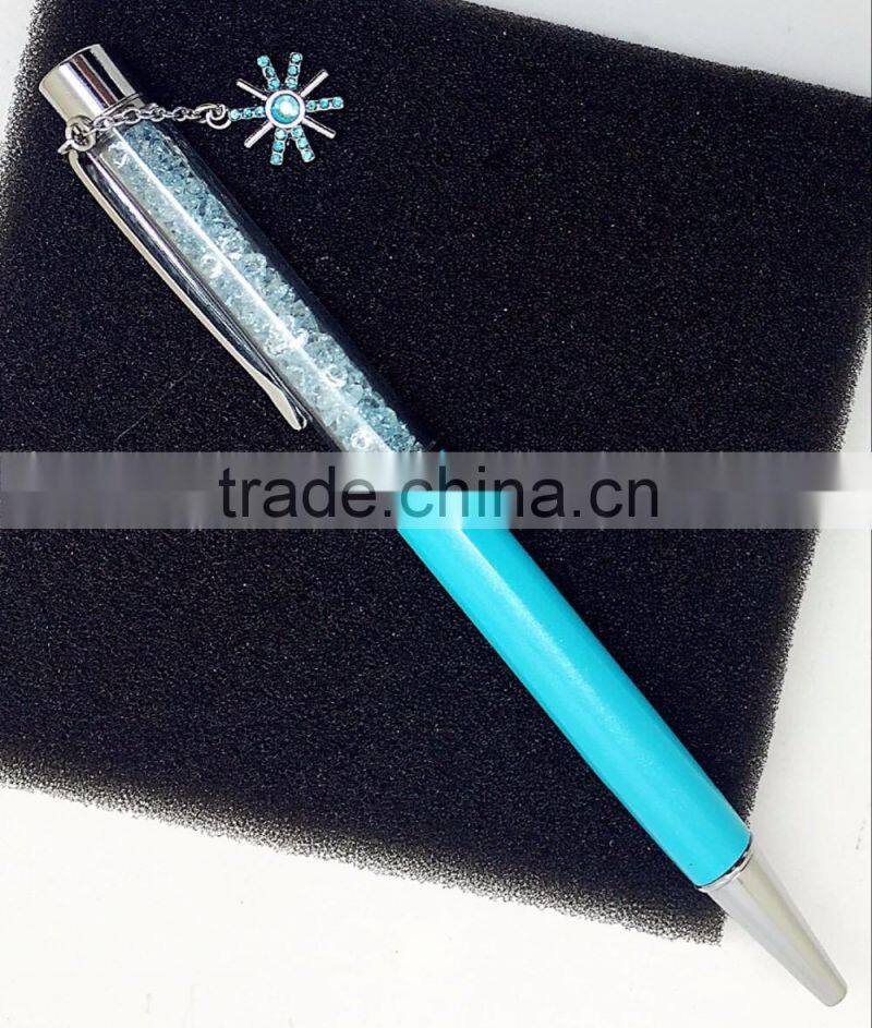 Beautiful crystal ball pens with sun flower pendant for Christmas gifts or wedding gifts