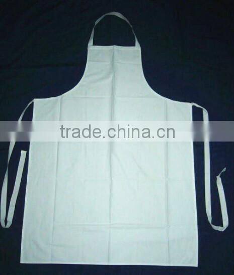 cotton white plain bib apron for hotel and kitchen use