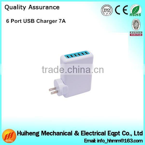 5V 7A 6 port USB Charger Universal USB Wall Charger For Home Travel