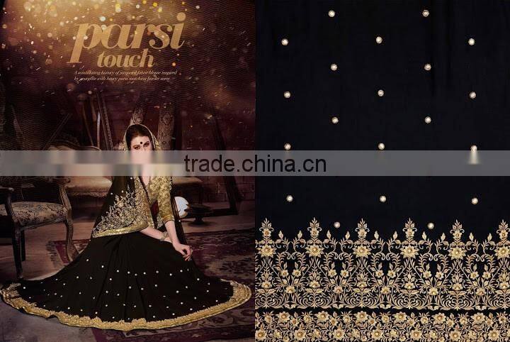 Sea Green Georgette On Net Lehenga Saree