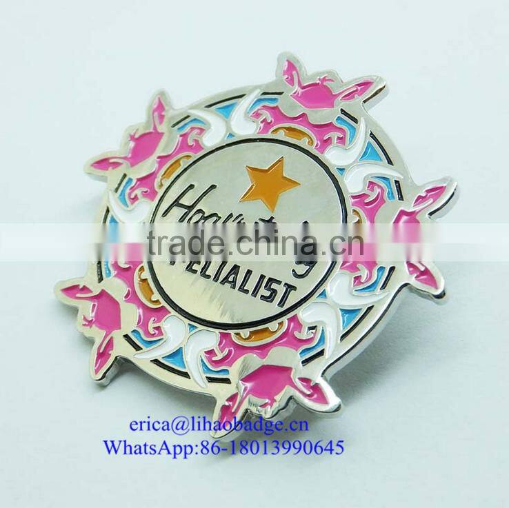2016 hot-sale pin badge customized pin people and number metal badge