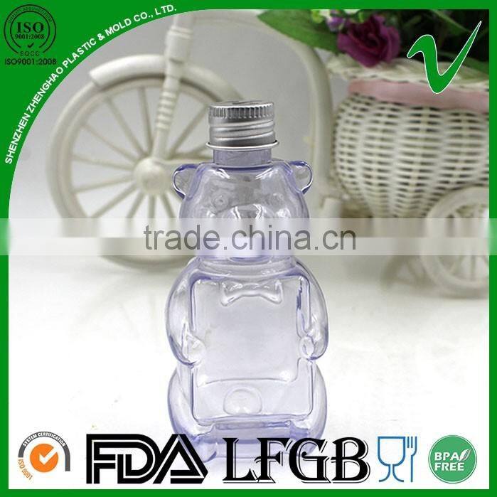 new design clear pvc plastic bottle with aluminium cap
