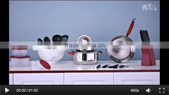 Fashionable 23pcs kitchen set induction cookware stainless steel with saucepan, frypan, and pan set italian