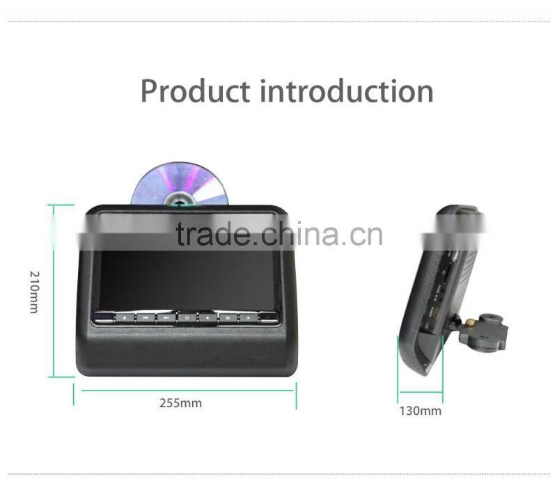 9 inch Portable Universal Headrest monitor with DVD player Car Back Seat LED Monitor