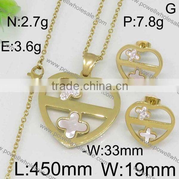 Powell wholesale popular china gold jewelry 18k jewelry sets