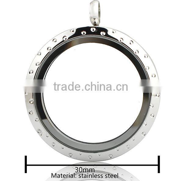 silver living glass floating locket pendant