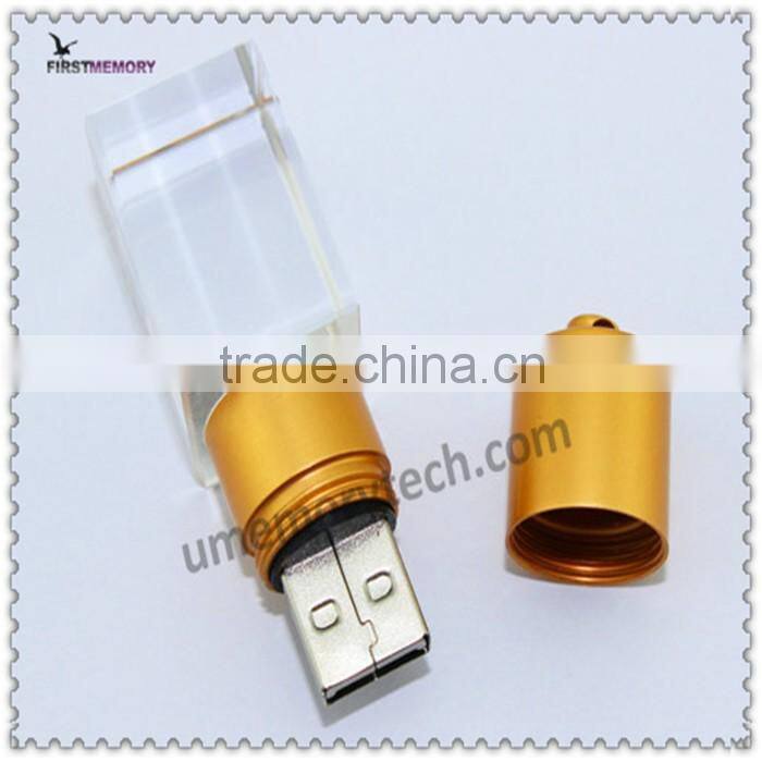 2017 new gift 3D logo printed crystal glass16 usb flash drive 512