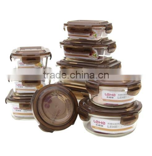 Glass Fresh keeping box clear round shape heat-proof crisper