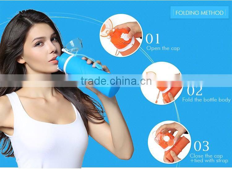 750ml Collapsible Silicone Water Bottle with air valve