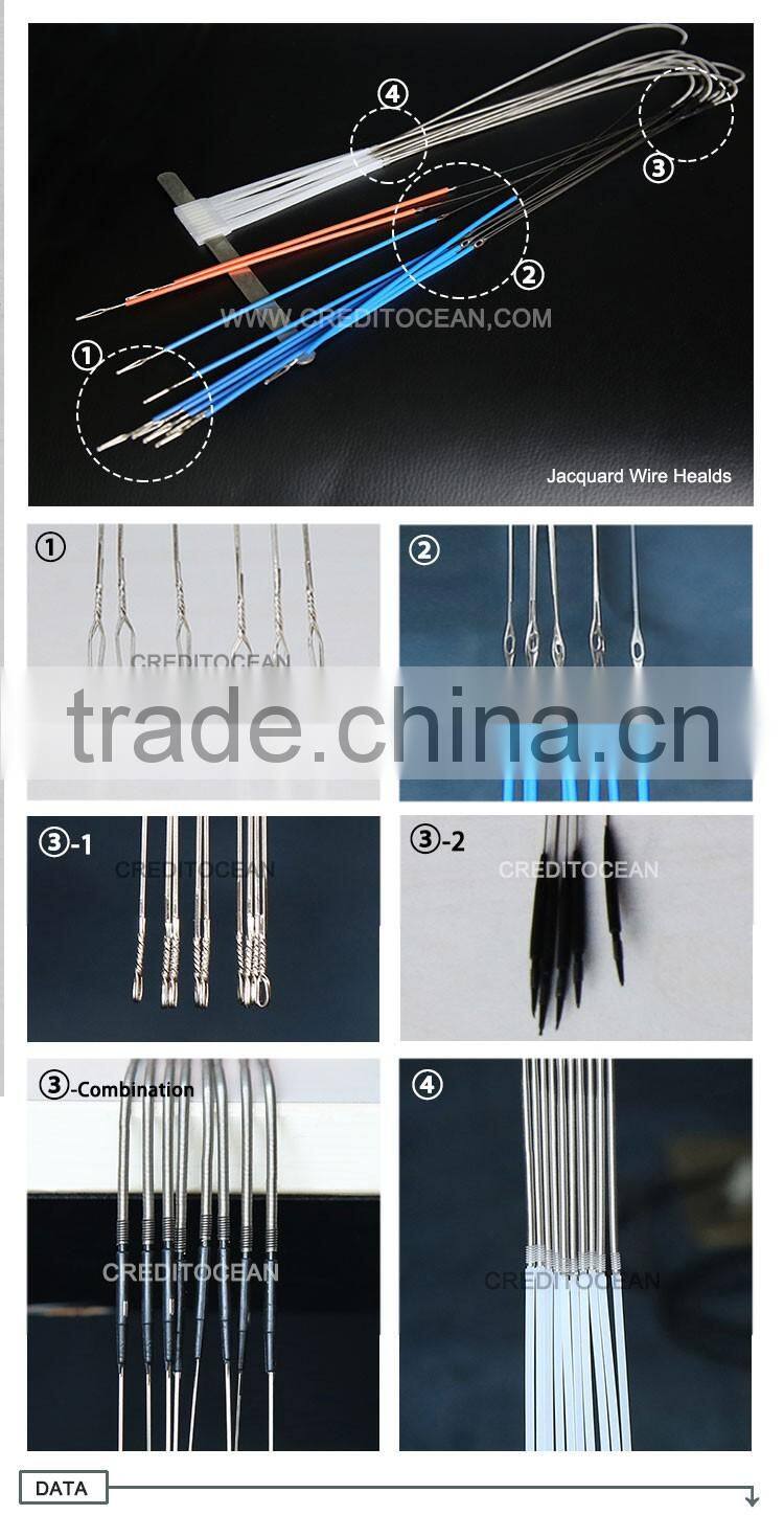 harness wire heald for jacquard needle loom