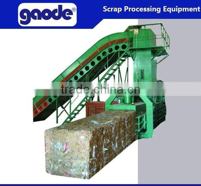 ISO9001:2008 Horizontal Hydraulic Waste Paper Baler With Manual Wrapped