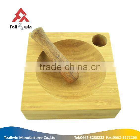 hot selling high quality bamboo walnut bowl with nutcracker