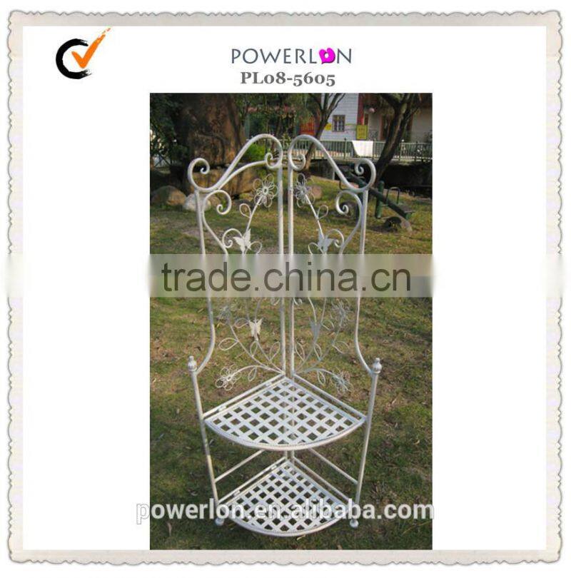 POWERLON Vintage Shabby Chic French Look 3 Tier Metal Shelf Ourdoor Garden Furniture