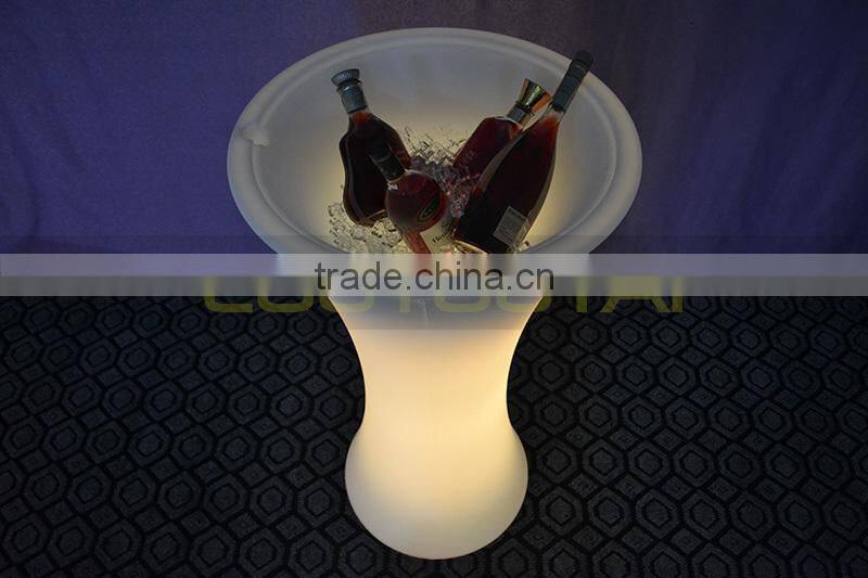 High-grade floor stand LED lighting PE ice bucket/wine cooler/flower port /wine holder/bar ice bucket LTT-CF17