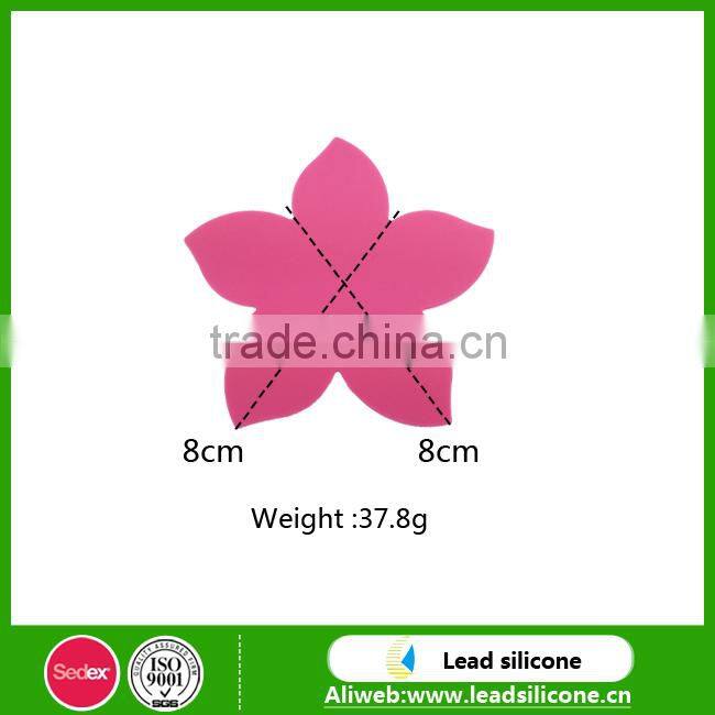 Eco-friendly custom flower shape heat resistant anti-slide silicone cup coaster ,silicone cup mat