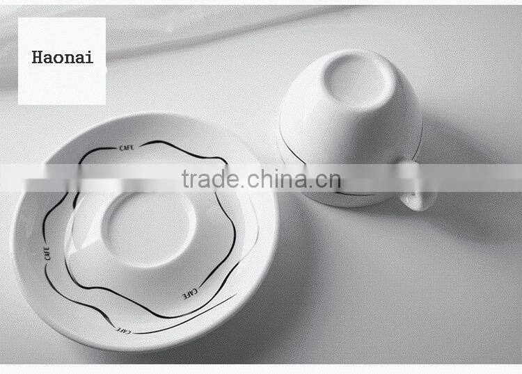 Haonai new style high quality new bone china coffee cup and saucer