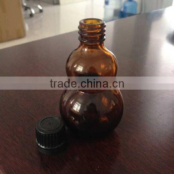 Unique Shaped Amber Boston Round Glass Bottles