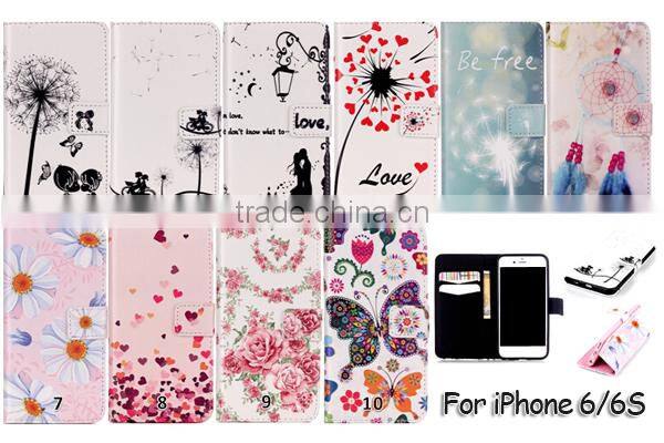 PU leather embossing craft cell phone case, wholesale leather flip case for iPhone6 6S