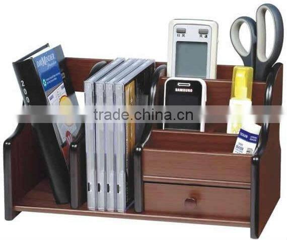 wood stationary solid wood hanger book rack pen container