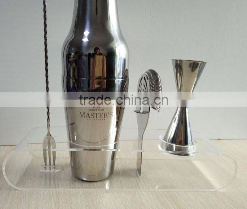 Cheap price popular acrylic bar service bottle tray