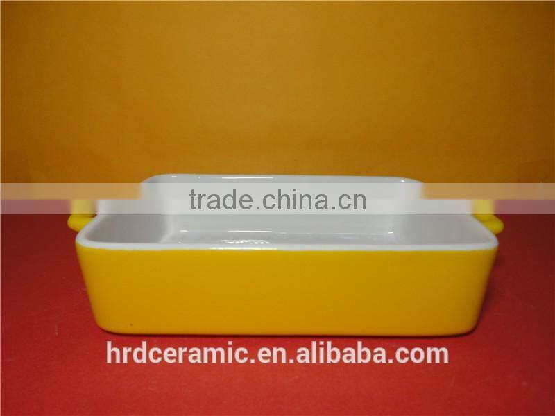 Microwave safe porcelain dish unique bakeware with handle