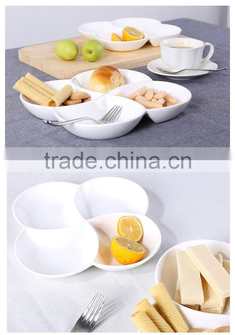Hot sale white 4 compartment grids dish/plates